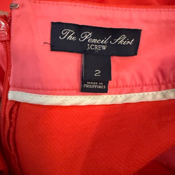 J. Crew Red Mini Pencil Skirt with Slit - Picture 4 of 6